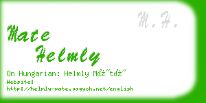 mate helmly business card